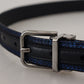 Dolce & Gabbana Elegant Blue Jacquard Leather Belt