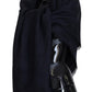 Dolce & Gabbana Elegant Silk-Wool Fringed Scarf in Dark Blue