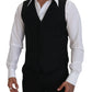 Dolce & Gabbana Elegant Black Single-Breasted Dress Vest