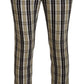 Chic Multicolor Checkered Cotton Pants - SEHABRANDS