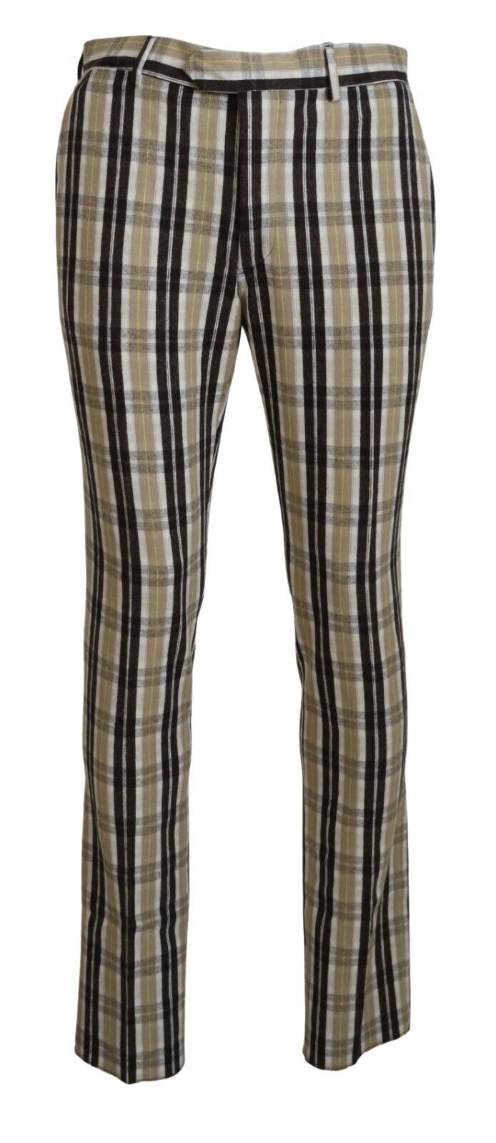 Chic Multicolor Checkered Cotton Pants - SEHABRANDS