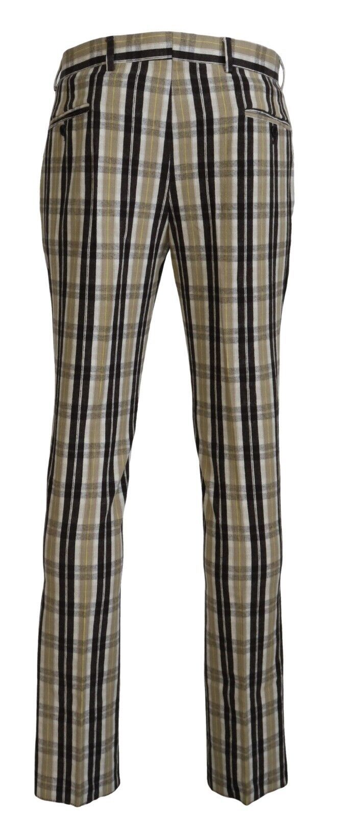 Chic Multicolor Checkered Cotton Pants - SEHABRANDS