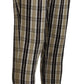 Chic Multicolor Checkered Cotton Pants - SEHABRANDS