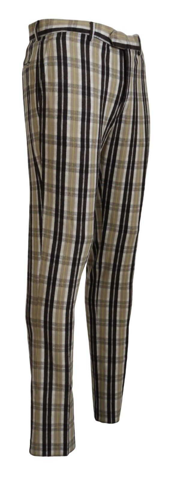 Chic Multicolor Checkered Cotton Pants - SEHABRANDS