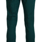 Elegantly Tailored Green Pure Cotton Pants - SEHABRANDS