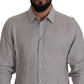 Dolce & Gabbana Elegant Grey Slim Fit Linen Shirt