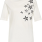 Elegant White Cotton Tee with Rhinestone Accents - SEHABRANDS