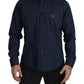 Navy Elegance Cotton Dress Shirt - SEHABRANDS