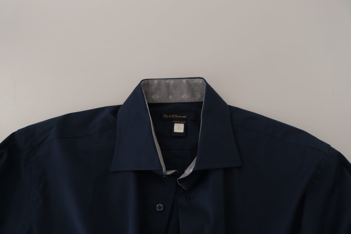 Navy Elegance Cotton Dress Shirt - SEHABRANDS