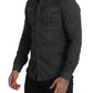 Sleek Dark Gray Cotton Casual Shirt - SEHABRANDS