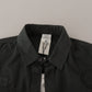 Sleek Dark Gray Cotton Casual Shirt - SEHABRANDS