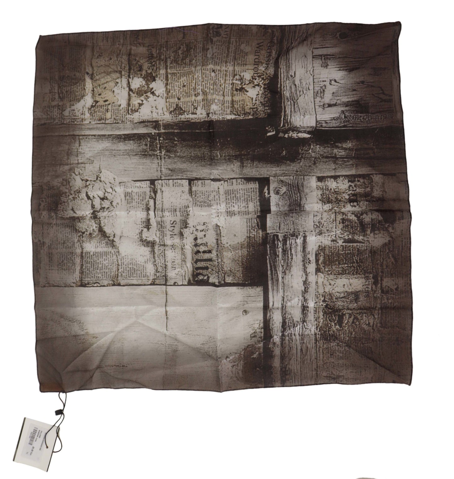 Elegant Newspaper Print Cotton Scarf - SEHABRANDS