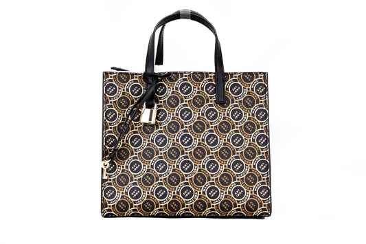 Mini Grind Signet Printed Leather Crossbody Tote Handbag Purse - SEHABRANDS