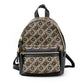 Signet Mini Black Logo Printed Leather Shoulder Backpack Bookbag - SEHABRANDS