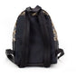 Signet Mini Black Logo Printed Leather Shoulder Backpack Bookbag - SEHABRANDS