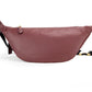 Warren Wine Chambray Signature Canvas Pebbled Leather Belt Bag - SEHABRANDS