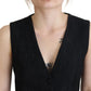 Dolce & Gabbana Elegant Black Silk Blend Waistcoat Vest