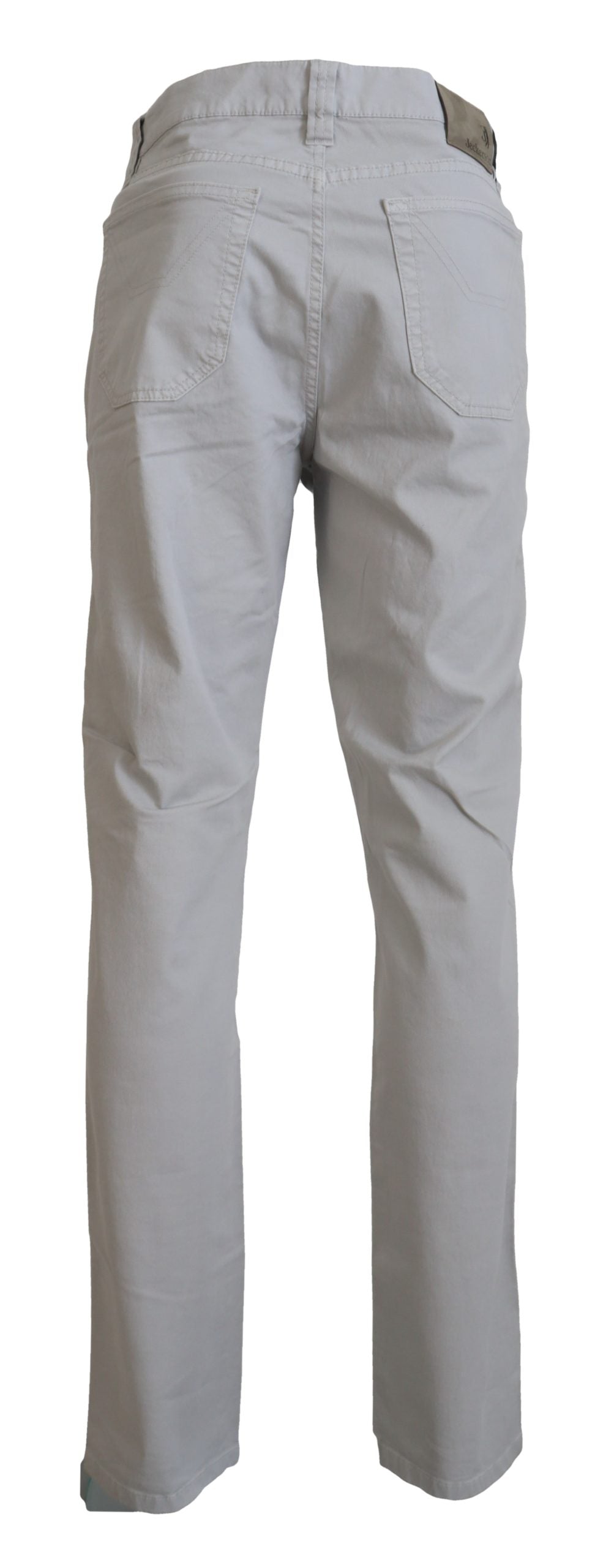 Elegant Gray Cotton Blend Pants - SEHABRANDS