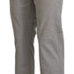 Elegant Gray Cotton Blend Pants - SEHABRANDS