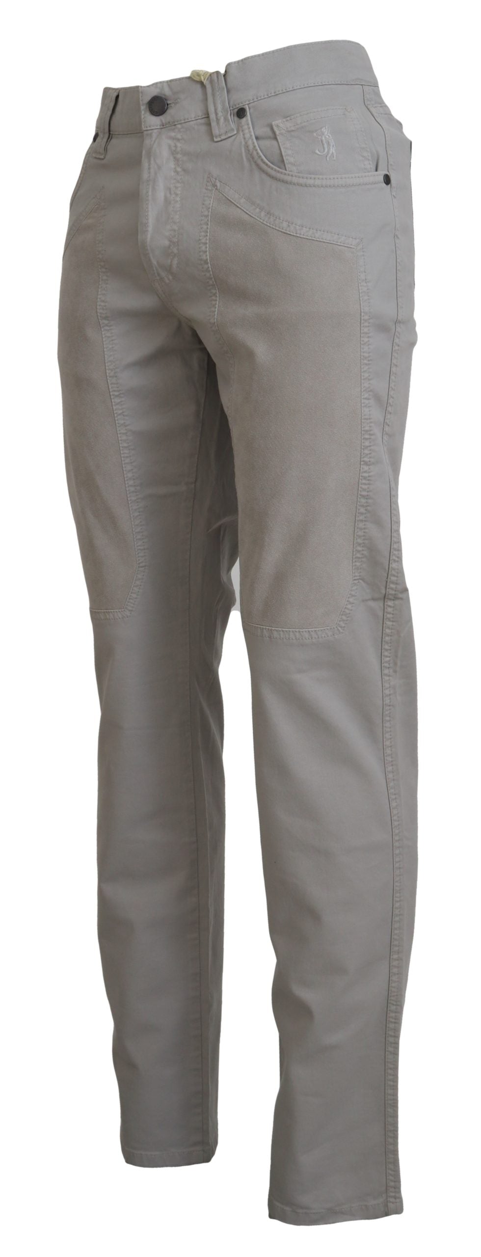 Elegant Gray Cotton Blend Pants - SEHABRANDS