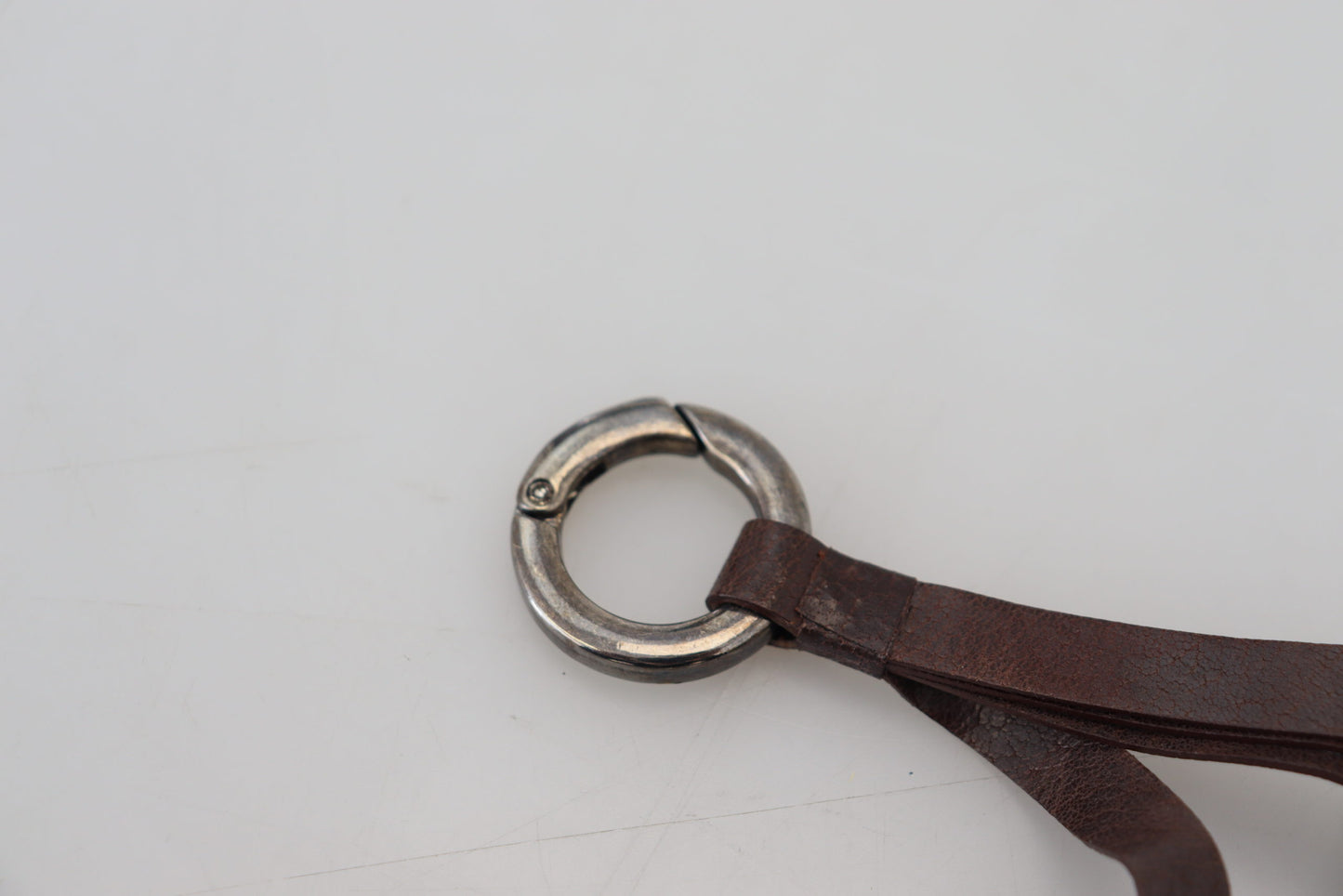 Elegant Brass & Leather Keychain Charm - SEHABRANDS