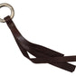 Chic Brown Leather Keychain with Brass Accents - SEHABRANDS