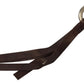 Chic Brown Leather Keychain with Brass Accents - SEHABRANDS