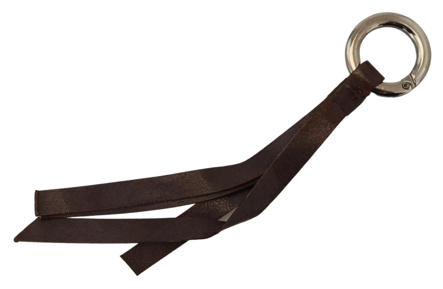 Chic Brown Leather Keychain with Brass Accents - SEHABRANDS