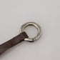 Chic Brown Leather Keychain with Brass Accents - SEHABRANDS