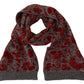 Chic Red and Grey Cotton Wrap Scarf - SEHABRANDS