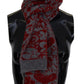 Chic Red and Grey Cotton Wrap Scarf - SEHABRANDS