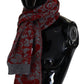 Chic Red and Grey Cotton Wrap Scarf - SEHABRANDS