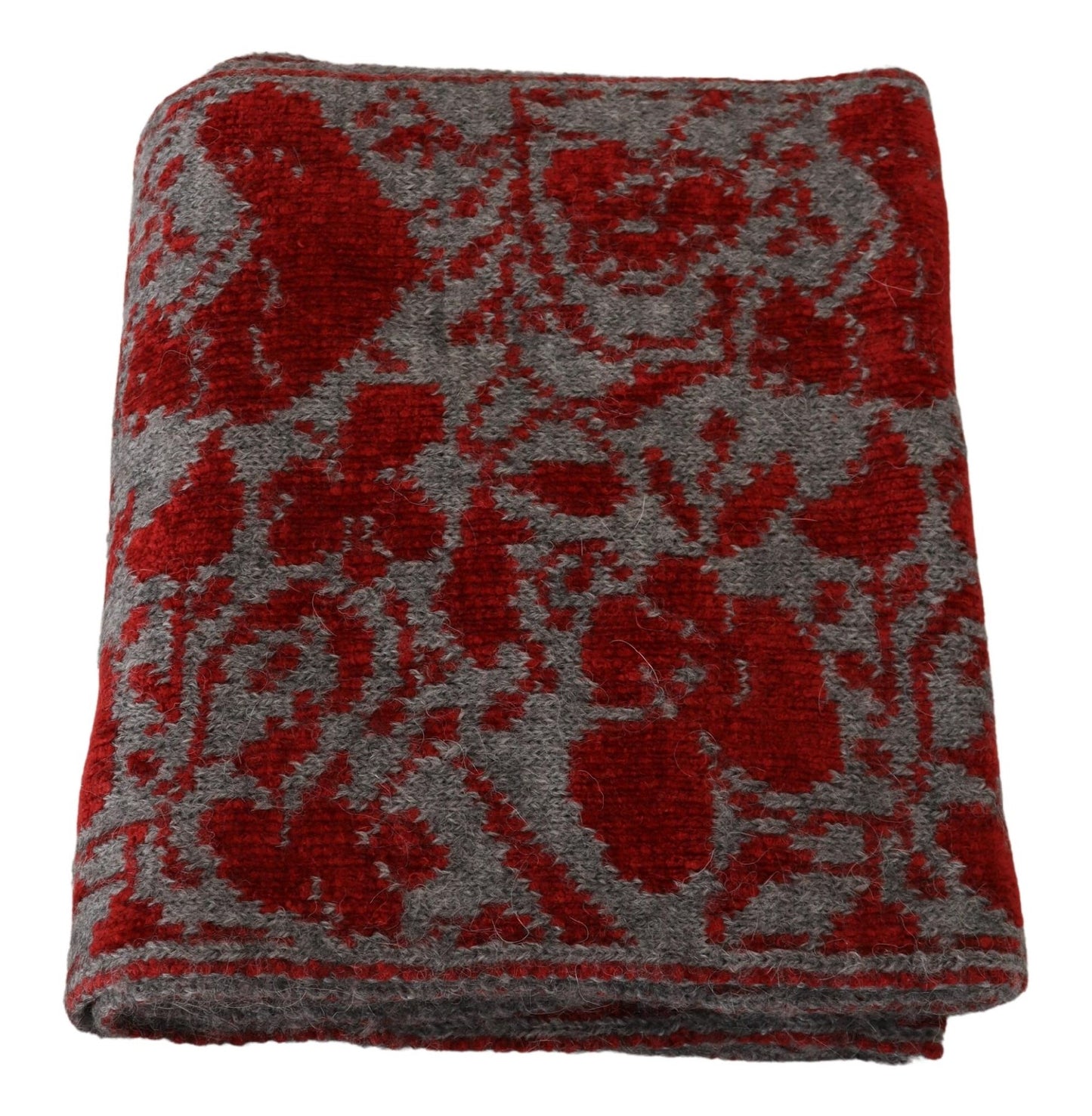 Chic Red and Grey Cotton Wrap Scarf - SEHABRANDS