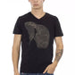 Black Cotton Men V-Neck T-Shirt - SEHABRANDS