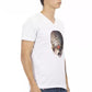 White Cotton Men's V-Neck T-Shirt - SEHABRANDS