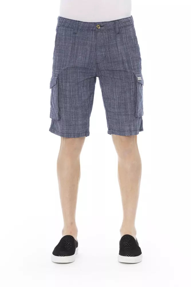 Blue Cotton Men Cargo Short - SEHABRANDS