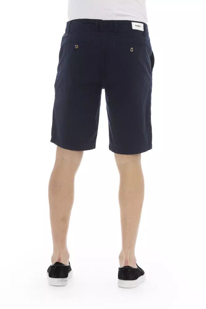 Blue Cotton Men Bermuda Shorts - SEHABRANDS