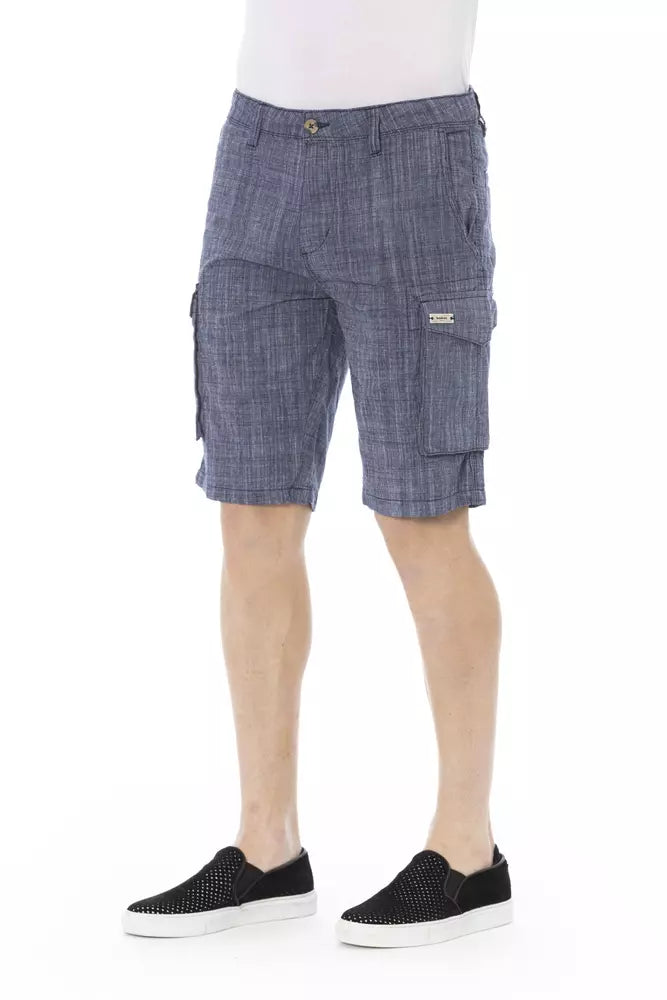 Blue Cotton Men Cargo Short - SEHABRANDS