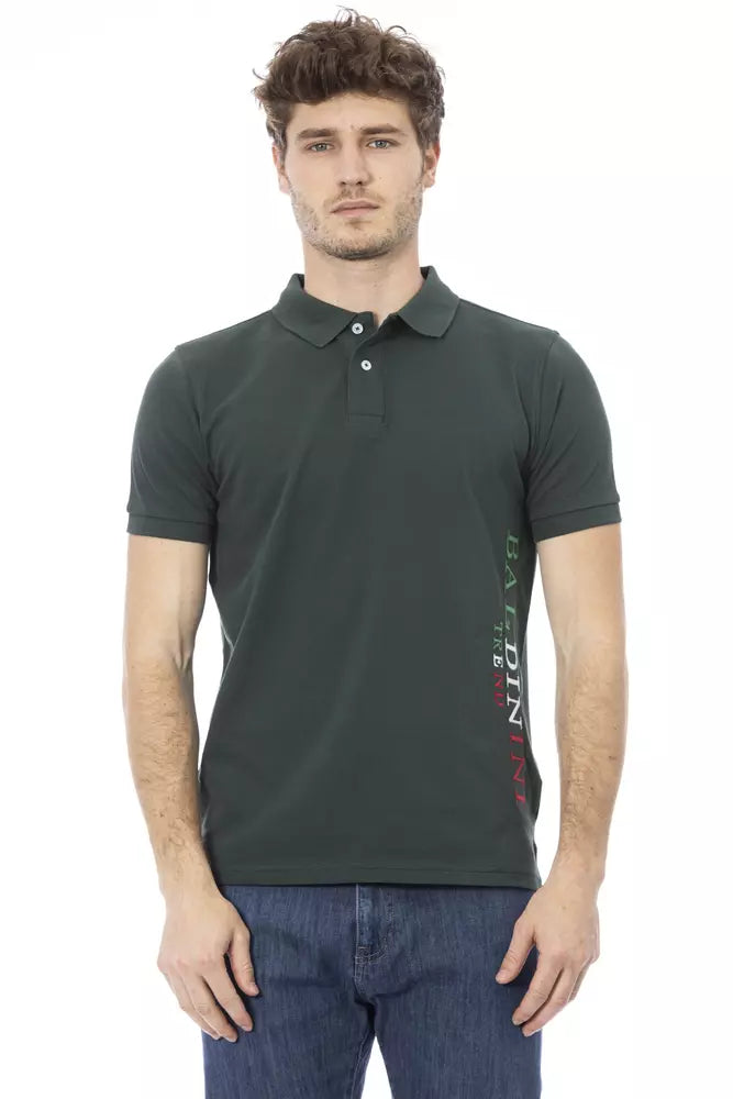 Green Cotton Men Polo - SEHABRANDS