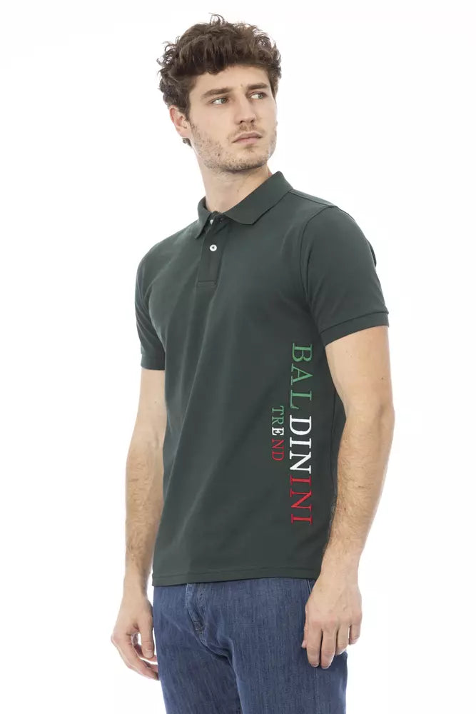 Green Cotton Men Polo - SEHABRANDS