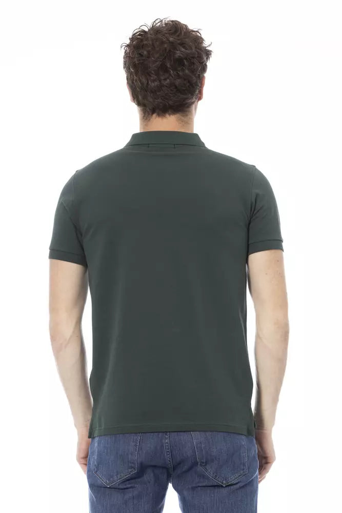 Green Cotton Men Polo - SEHABRANDS