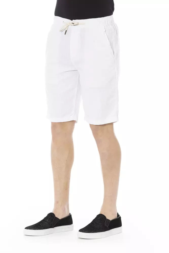 White Cotton Men's Bermuda Shorts - SEHABRANDS