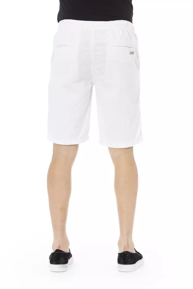 White Cotton Men's Bermuda Shorts - SEHABRANDS