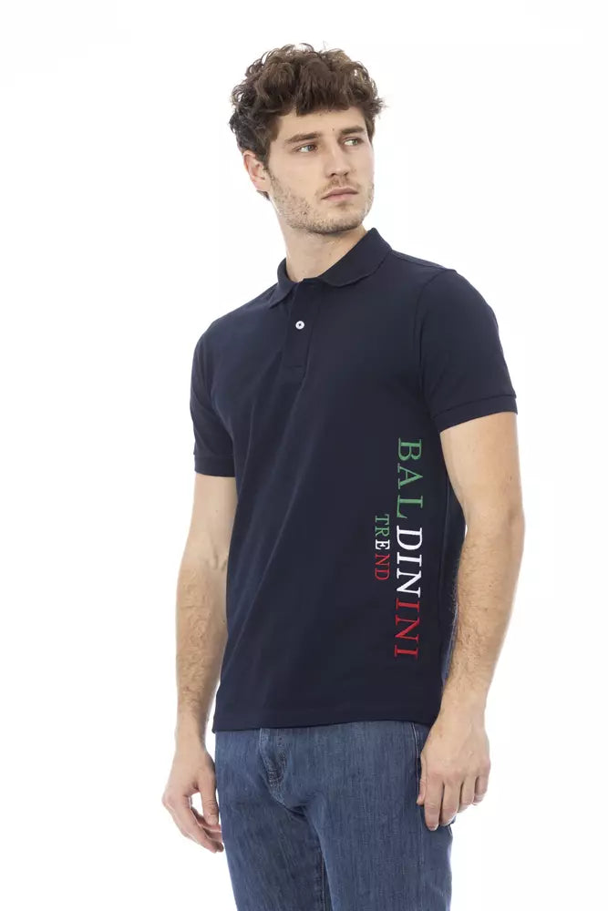 Blue Cotton Men Polo - SEHABRANDS