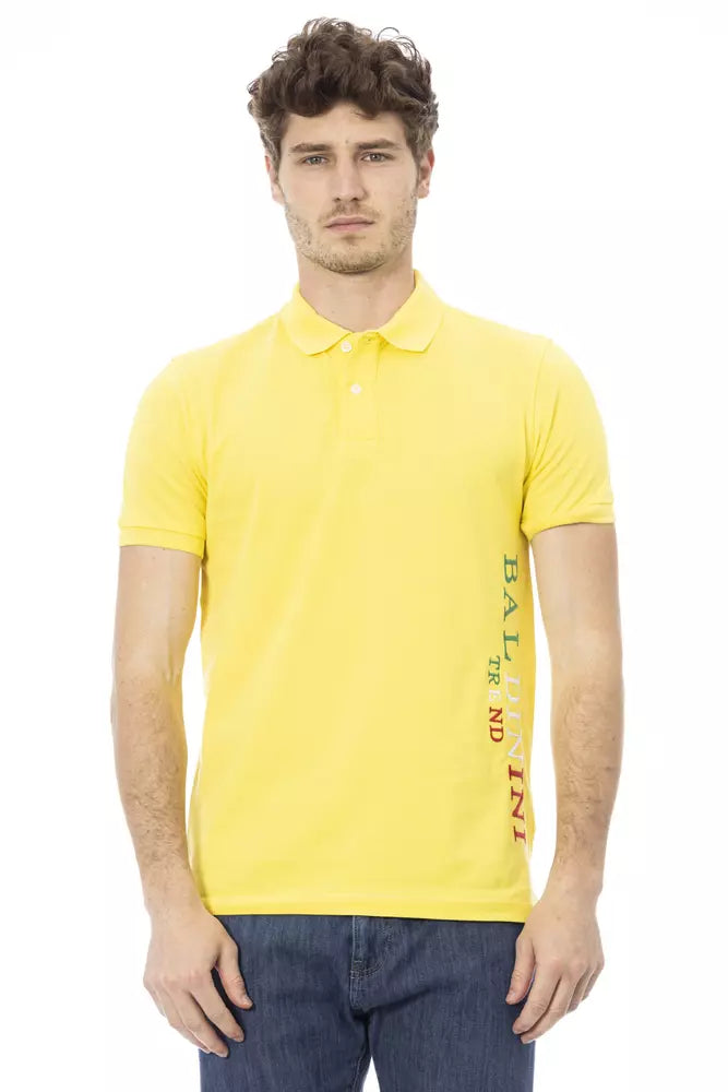 Yellow Cotton Men Polo-Shirt - SEHABRANDS