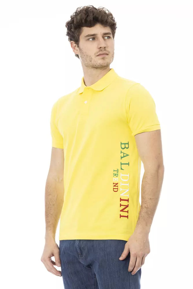 Yellow Cotton Men Polo-Shirt - SEHABRANDS