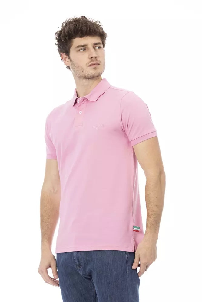 Pink Cotton Men Polo - SEHABRANDS