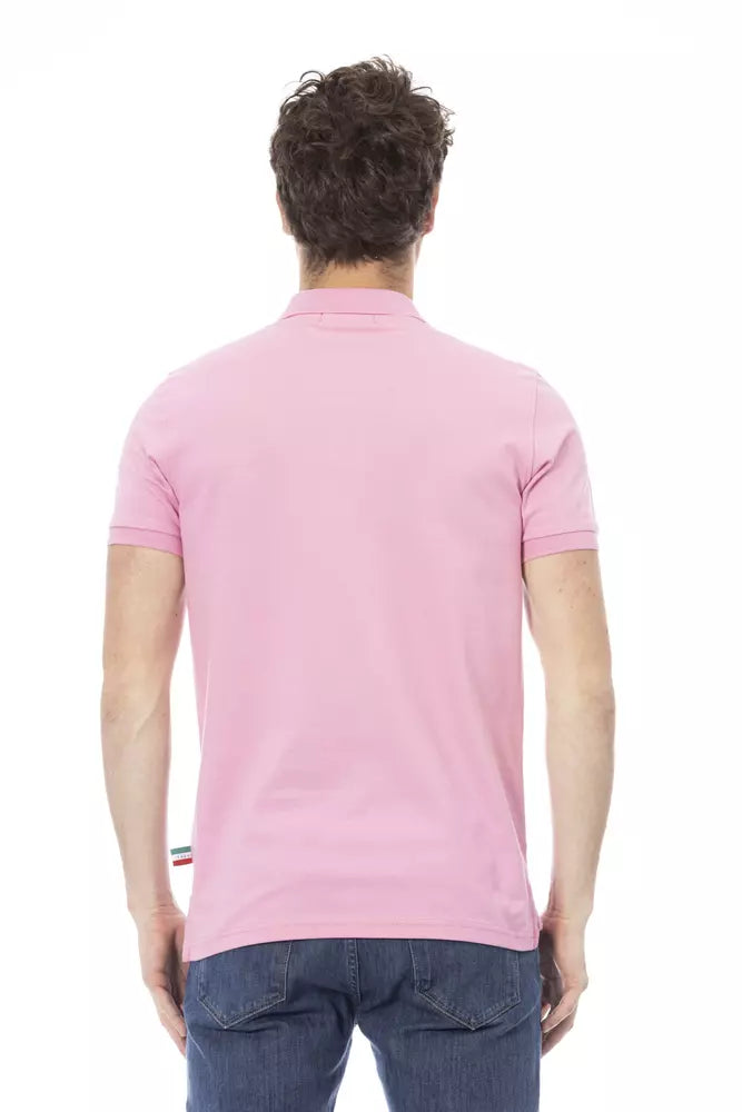 Pink Cotton Men Polo - SEHABRANDS