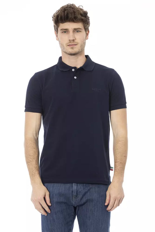 Blue Cotton Men Polo - SEHABRANDS