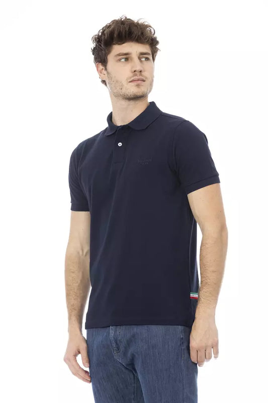 Blue Cotton Men Polo - SEHABRANDS